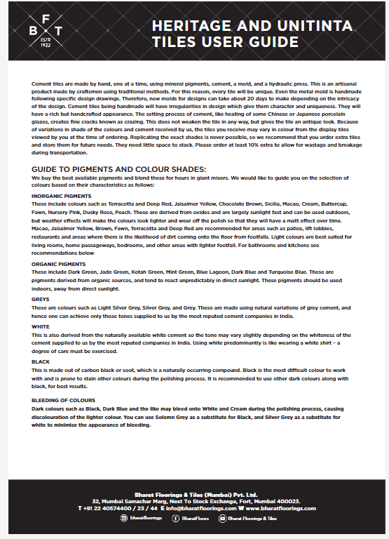 Heritage & Unitinta Tiles - User Guide(PDF) image
