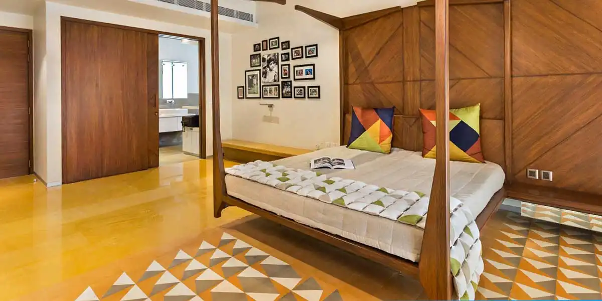  Giza tiles enhancing the spacious bedroom ambiance with exquisite beauty 