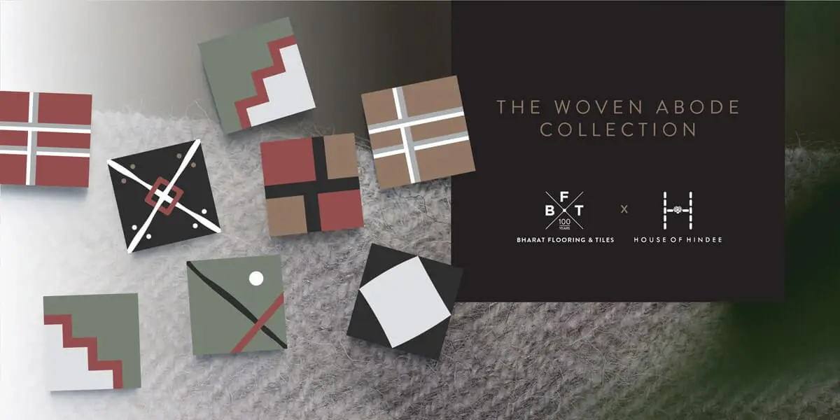 Handcrafted 'Woven Abode' tiles: House of Hindee and Bharat Floorings & Tiles collaboration. 