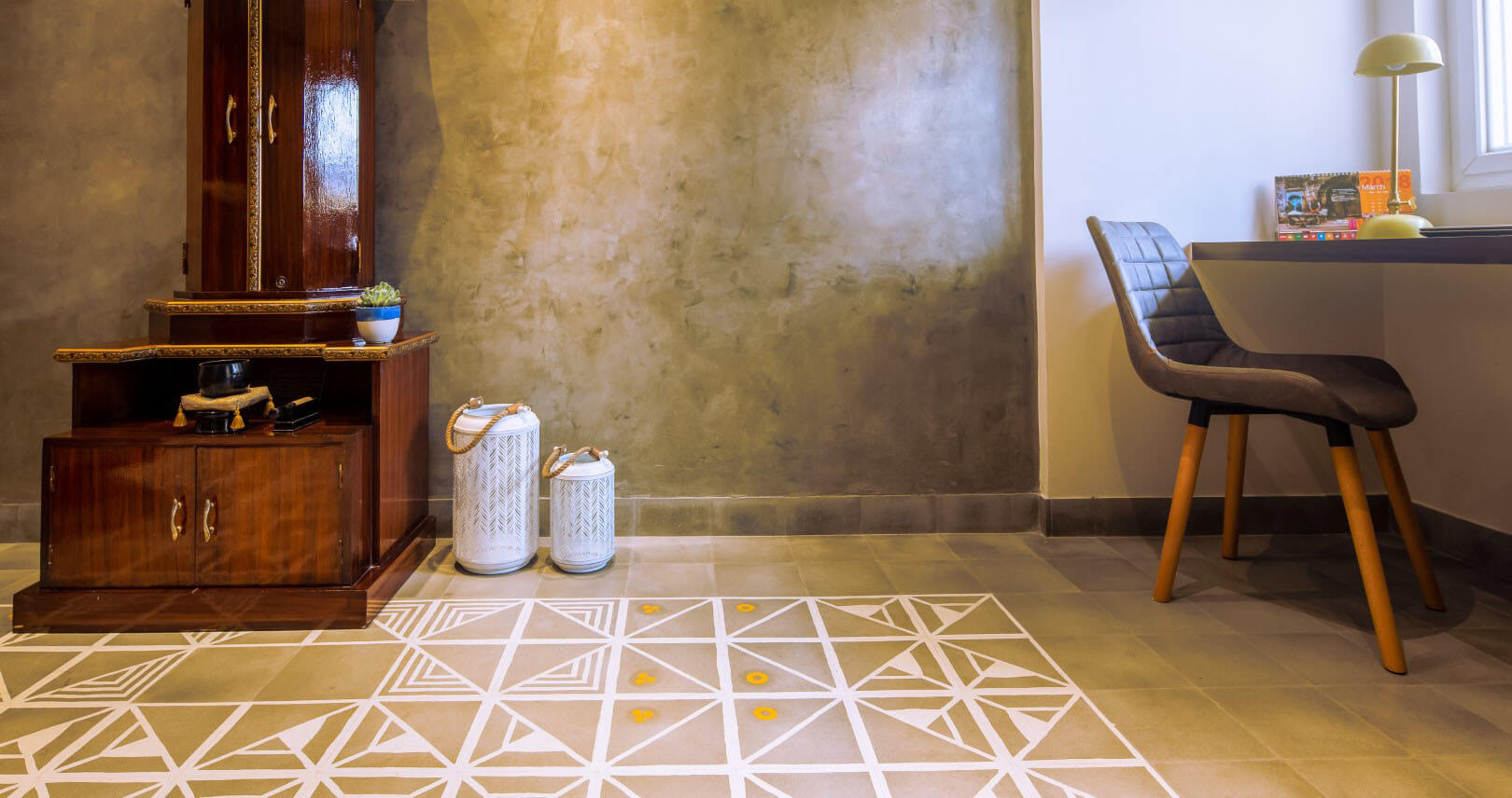 Bharat Floorings makes handcrafted cement floors. Each floor is unique and customized.